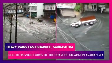 Heavy Rains Lash Bharuch, Saurashtra As Deep Depression Forms Of The Coast Of Gujarat In Arabian Sea