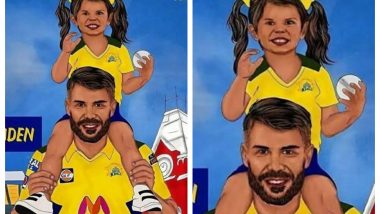 David Warner Deletes Picture of Himself & His Daughter in CSK Kit, Posts the Original Snap in SRH Colours (Check Deleted Post)