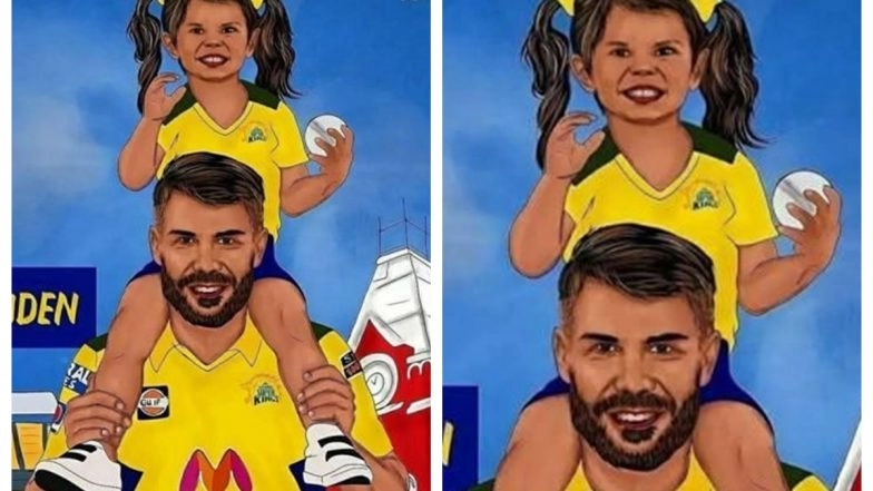 David Warner Deletes Picture of Himself & His Daughter in CSK Kit, Posts the Original Snap in SRH Colours (Check Deleted Post)