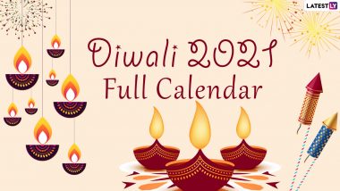 Diwali 2021 Calendar With Dates in India: When Is Yama Deepam, Dhanteras, Lakshmi Pujan and Bhai Dooj This Year? Get Complete Deepavali Holiday Dates