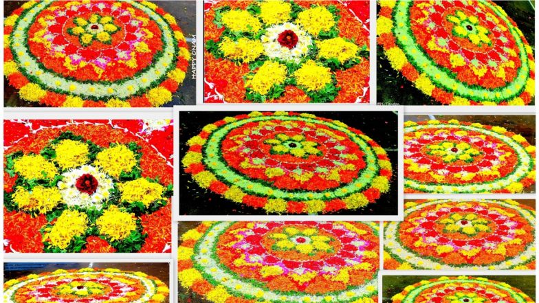 Diwali 2021 Rangoli Designs With Flowers: Make Easy and Beautiful Rangoli Patterns at Home To Celebrate Deepavali (Watch Videos)