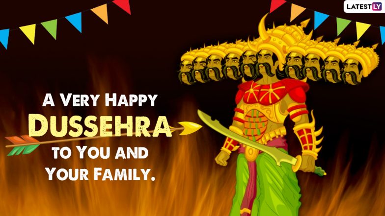 Top Dusshera 2021 Wishes and HD Images: WhatsApp Messages, Ravan Dahan GIF Greetings, Facebook Quotes, Status and SMS To Celebrate Vijayadashami