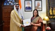 World News | MoS Lekhi Meets Kuwaiti Envoy Jasem Ibrahim Al Najem, Discuss Cultural Ties