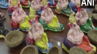 India News | Idols, Oil Lamps Made of Cow Dung Prepared by Moradabad Women Jail Inmates in High Demand