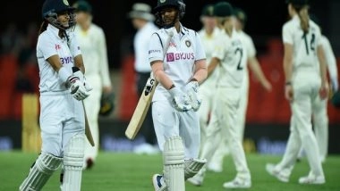 Sports News | Aus W V Ind W, D/N Test: Rain Plays Spoilsport After Mandhana Hits Maiden Ton (Day 2)
