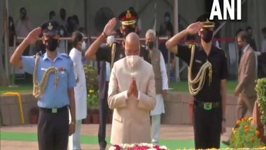 India News | President Kovind Pays Tributes to Lal Bahadur Shastri on His 117th Birth Anniversary at Vijay Ghat