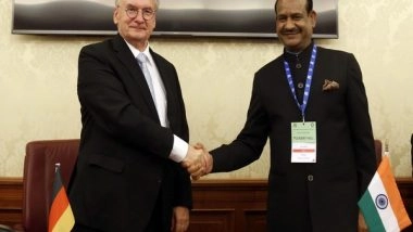 World News | Om Birla Meets Reiner Haseloff, President of Germany's Bundesrat on Sidelines of G-20 Parliamentary Speakers Summit