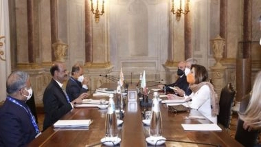 World News | Om Birla Meets Italian Senate President on Sidelines of G20 Parliamentary Speakers' Summit