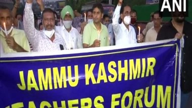 India News | J-K: Teachers Forum Holds Candle March Against Killings of School Principal, Teacher