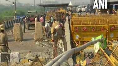 India News | Delhi: After 11 Months, Barricades Being Removed from Gazipur, Tikri Borders