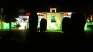 India News | J-K: Pari Mahal in Srinagar Lights Up in Tricolour to Mark 100 Cr COVID-19 Vaccination