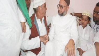 India News | Owaisi Meets Family of AIMIM Leader Gunned Down in Meerut