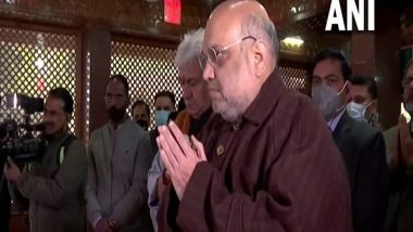 India News | J-K: Amit Shah Offers Prayers at Kheer Bhawani Durga Temple in Ganderbal