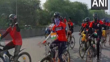 India News | Azadi Ka Amrit Mahotsav: BSF Cycle Rally from Raithanwala to Kevadia Reaches Vadodara