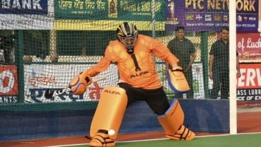 India News | Punjab CM Channi Turns Goalkeeper During Surjit Hockey Tournament in Jalandhar