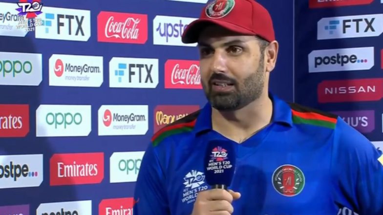 Mohammad Nabi Pokes Fun at His English Speaking Skills After AFG vs SCO T20 World Cup 2021 Match, Says ‘5 Min Main Meri English Khatam Ho Jayegi’ (Watch Video)