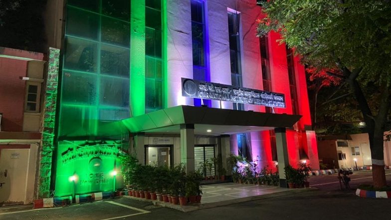 100 Crore COVID-19 Vaccinations: ICMR Building Illuminated in Tricolour To Celebrate the Achievement