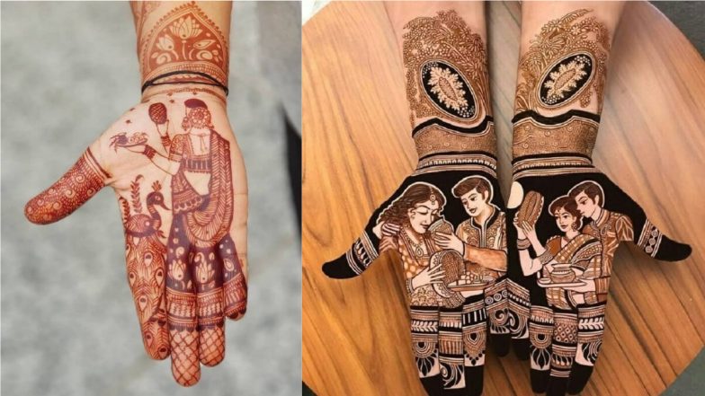 Karwa Chauth 2021 Mehndi Designs for Full Hand: Easy Beautiful Mehandi Patterns for Women Observing Karva Chauth Vrat (Watch Tutorial Videos)