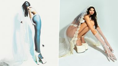 Kendall Jenner’s ‘Corpse Bride’ Halloween Costume in White Lace Lingerie and Long Bridal Veil Is Crazy Yet Genius! View Hot Pics of American Supermodel