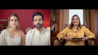Mere Paas Sima Hai: Rajkummar Rao, Kriti Sanon’s Quirky Conversation With Matchmaker Sima Taparia About Their Upcoming Film Hum Do Hamare Do Is a Fun-Watch (Watch Video)