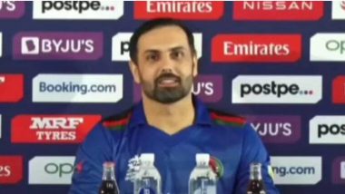 Mohammad Nabi Shuts a Journalist Who Asks him About Politics After PAK vs AFG, T20 World Cup 2021 (Watch Video)
