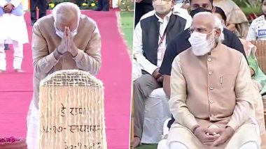 Gandhi Jayanti 2021: PM Narendra Modi Attends Prayer Meeting at Gandhi Smriti in New Delhi (View Pics)