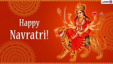 Happy Navratri 2021 Greetings & HD Images: Send WhatsApp Stickers, Wishes, Telegram Messages, Signal Quotes, Maa Durga Pics & GIFs To Celebrate Sharad Navaratri