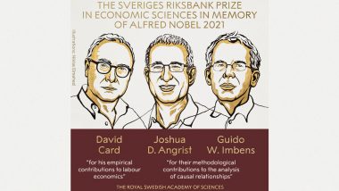 Nobel Prize in Economics 2021 Winners: David Card, Joshua D Angrist and Guido W Imbens Win Sveriges Riksbank Prize in Economic Sciences
