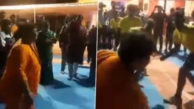 BJP Leader Pragya Thakur, Out on Bail on Health Grounds, Seen Playing Kabaddi After Garba Dance at Kali Temple (Watch Video)