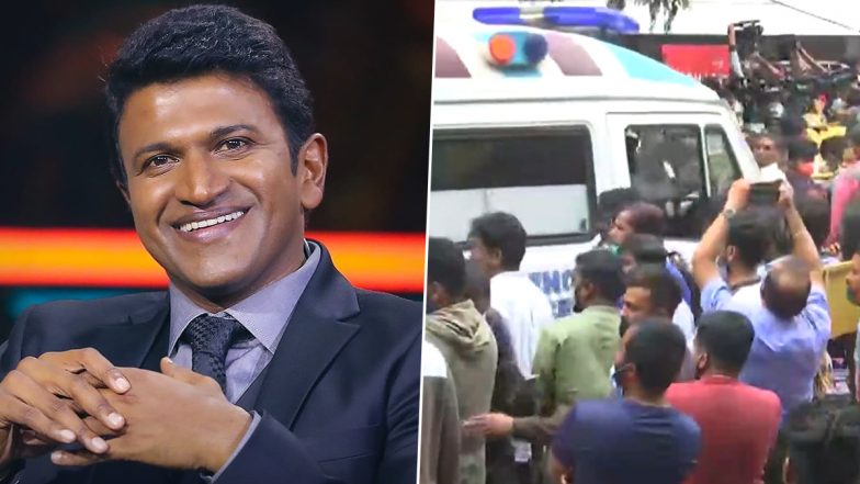 Puneeth Rajkumar Fans Gather Outside Vikram Hospital Where the Kannada Star Passed Away (Watch Video)