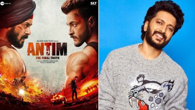 Antim: Riteish Deshmukh Tags the Trailer of Salman Khan and Aayush Sharma Starrer Film As ‘Ekdum Kadak’