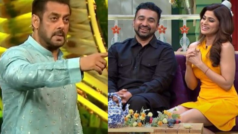 Bigg Boss 15: Salman Khan Jokes About Raj Kundra, Here’s How Shamita Shetty Reacted to It (Watch Video)