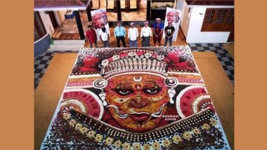 Kerala: Artist Creates 24-Foot-Long Theyyam's Face Using Bakery Products