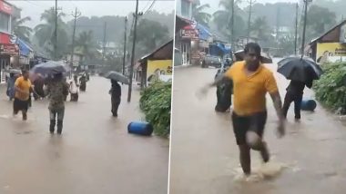 Kerala: Heavy Rains Cause Waterlogging in Kottayam's Kanjirappally (Watch Video)