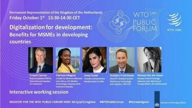 Business News | WTO Invites Promoter of Medusa EXIM, India to Speak at WTO Public Forum 2021