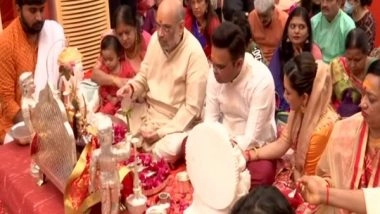 India News | Amit Shah Offers Prayers at Bahuchar Mataji Temple in Gujarat