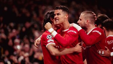 Cristiano Ronaldo Cannot Contain his Excitement at the Final Whistle After Winning the Match 3-2 Against Atalanta in Champions League 2021-22 (Watch Video)
