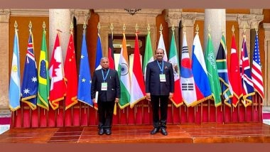 World News | Om Birla Arrives at Italy Senate for G-20 Parliamentary Speakers Summit