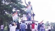 India News | Telangana Youth Congress Protests Against Govt for Bedecking Indira Gandhi Statue to Mark TRS's 20th Year of Inception