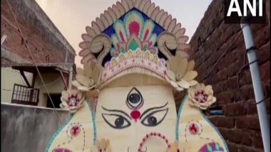India News | Puri-based Miniature Artist Makes Goddess Durga Idol with Ice-cream Sticks