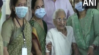 India News | Gandhinagar Civic Polls: PM Modi's Mother Heeraben Casts Her Vote