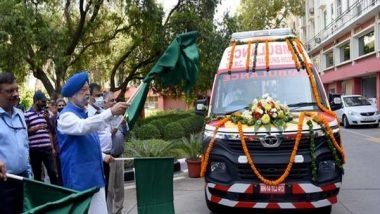 India News | Hardeep Puri Flags off 5 High-tech Ambulances for Four Hospitals in Delhi