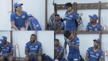 Jab Ishan Kishan Met Sachin Tendulkar in MI Dressing Room! Young Cricketer's Gesture on Spotting Indian Legend is Winning Hearts Online (Watch Viral Video)