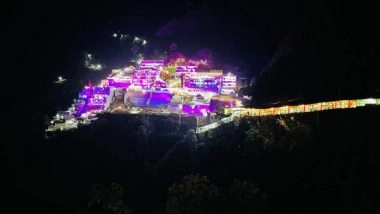 India News | J-K: Mata Vaishno Devi Temple in Katra Illuminates on Navratri Eve