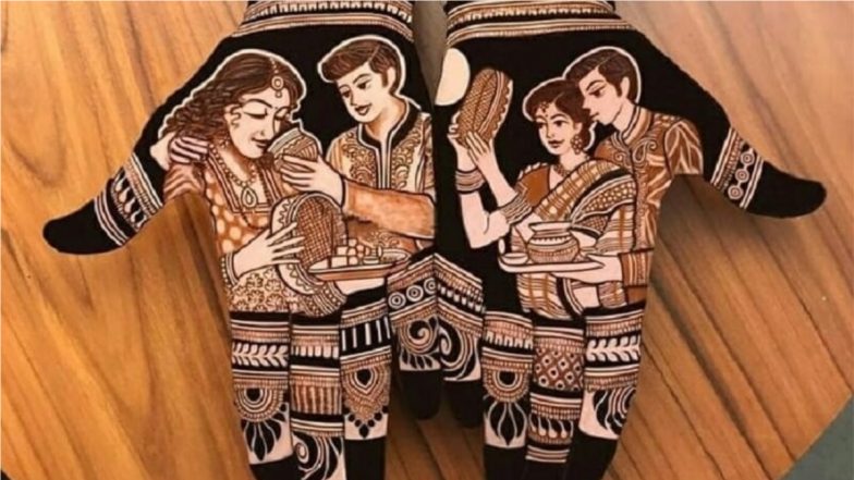 New Karwa Chauth 2021 Mehndi Designs: 5-Minute Quick & Easy Arabic, Indian and Traditional Rajasthani Henna Patterns Images to Celebrate Karva Chauth Vrat (Watch Mehendi Tutorial Videos)