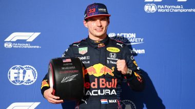 Max Verstappen Attains Pole Position for Ninth Time in 2021, Outraces Lewis Hamilton in Qualifying Round of US Grand Prix 2021 (Watch Video)