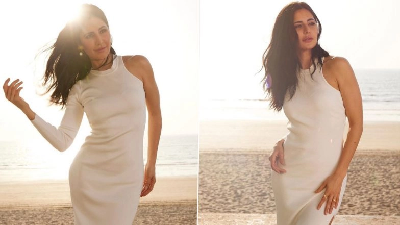 Katrina Kaif Shares Stunning Pictures of Herself in a White Gown With a Thigh-High Slit in a Beach! (View Pics and Video)