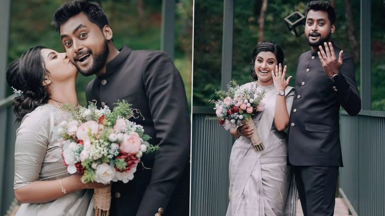 Maheshinte Prathikaaram Fame Lijomol Jose Gets Married to Arun Antony in Wayanad! (View Pics)