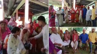 Durga Puja 2021: Muslim Youths Distributed Fruits Among Devotees at a Temple in Silchar (See Pics)