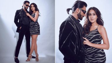 Ranveer Singh and Sara Ali Khan Look Absolutely Stunning As They Pose in Silver and Black Outfit! (View Pics)